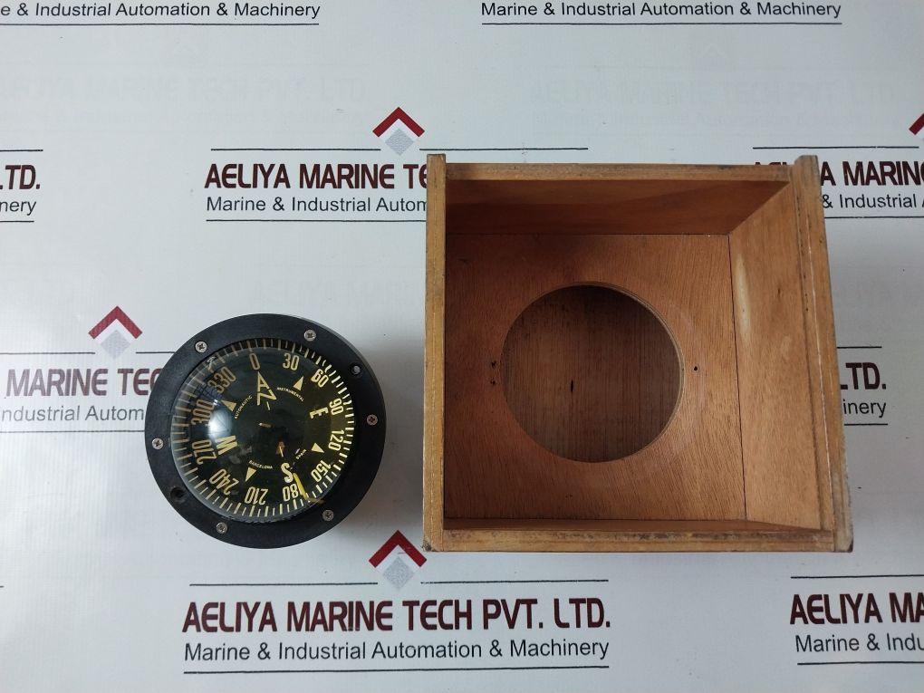 Autonautic Instrumental 0038/05 Wooden Box Compass 0-330