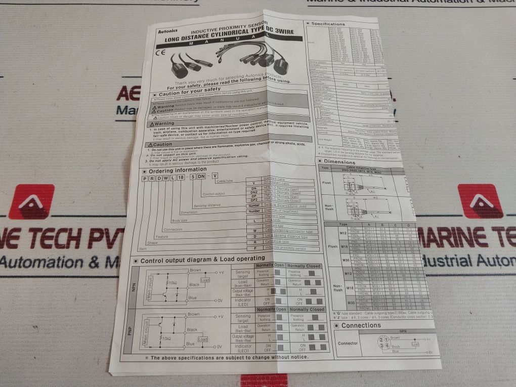 Autonics Prd12-4Dn Inductive Proximity Sensor 200Ma