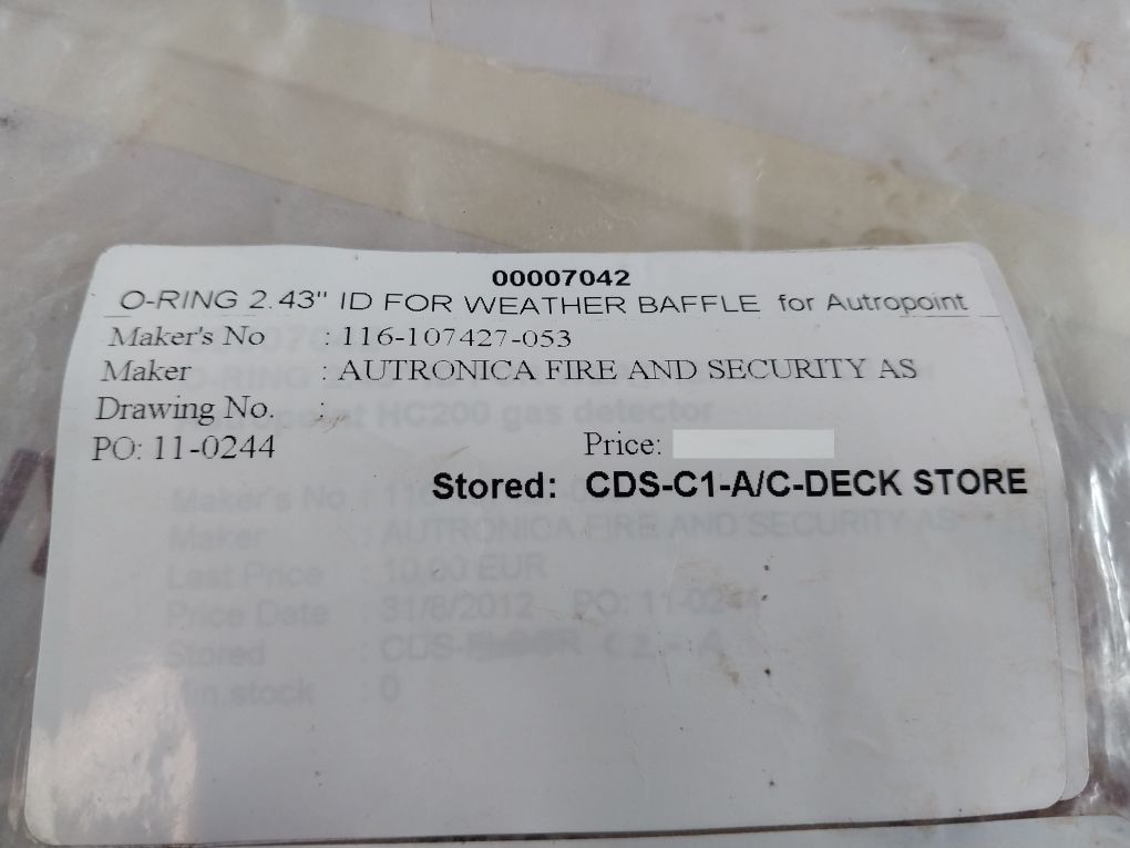Lot Of 10X Autronica 116-107427-053 O-ring