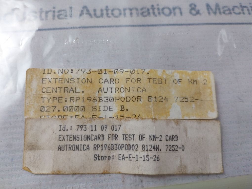 Autronica 7252-027.0000 Extension Card For Test Of Km-2