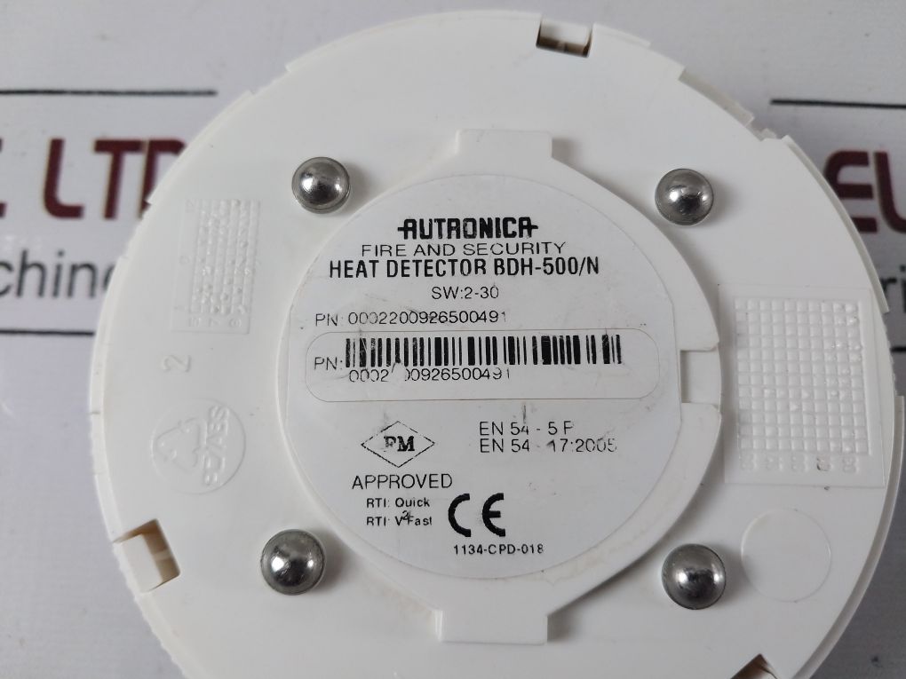 Autronica Bdh-500/N Heat Detector 0002200926500491