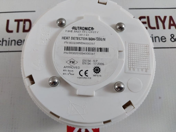 Autronica Bdh-500/N Heat Detector 0002201034000037