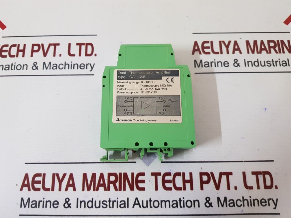 Autronica Ga-112/E Dual Thermocouple Amplifier Measuring Range 0-160°C