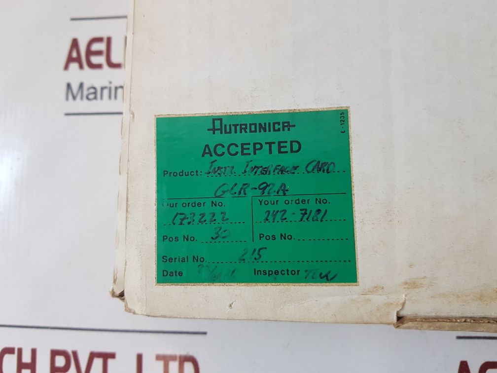 Autronica Glr-92A Interface Board 7258-004.0001