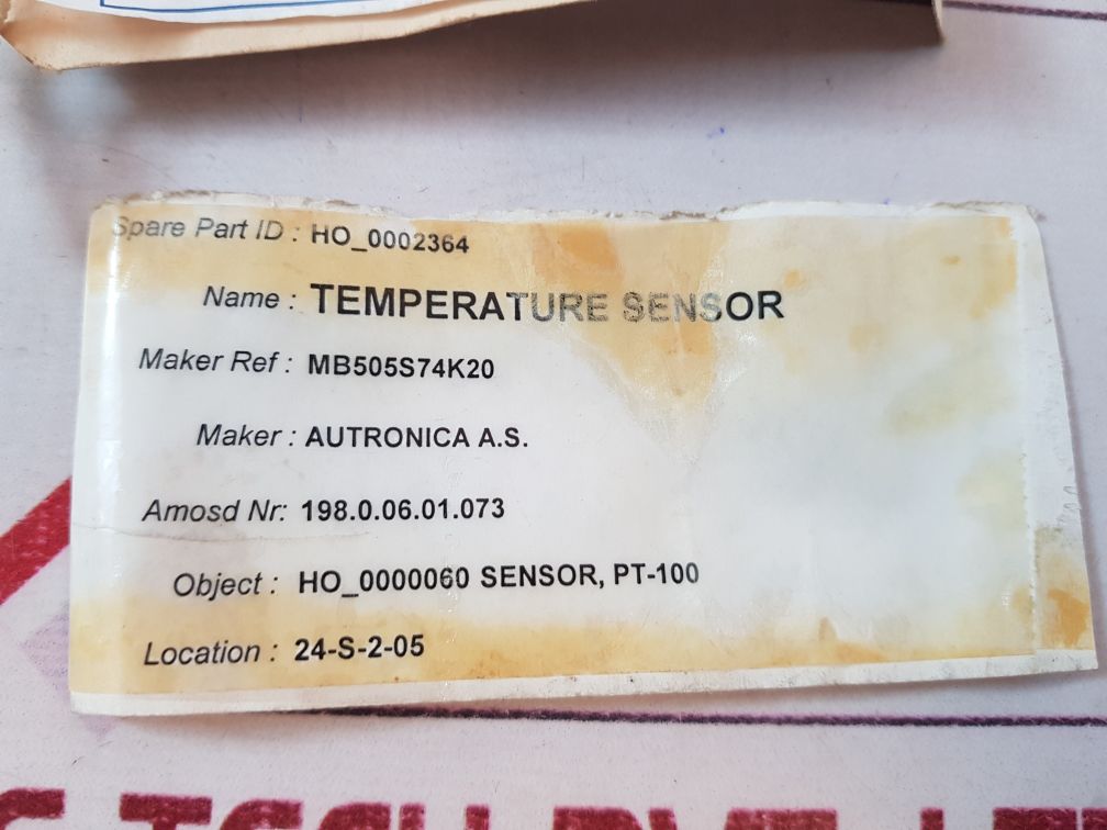 Autronica Mb505S 74 K20 Pressure & Temperature Switch