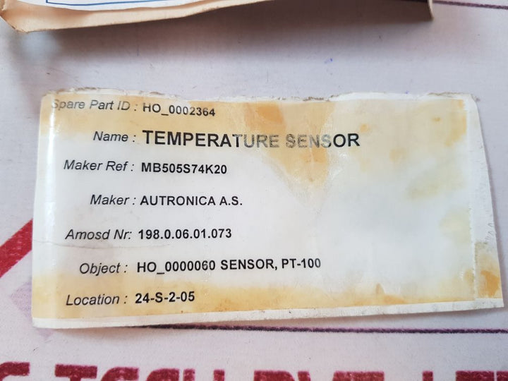 Autronica Mb505S 74 K20 Pressure & Temperature Switch