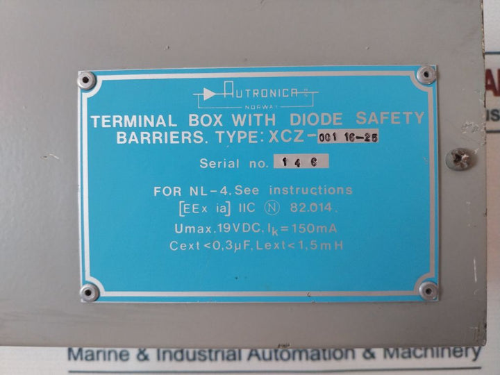 Autronica Xcz-001 16-25 Terminal Box With Diode Safety Barriers