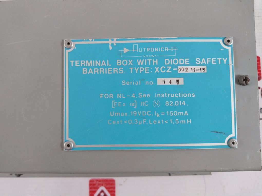 Autronica Xcz-002 11-15 Terminal Box With Diode Safety