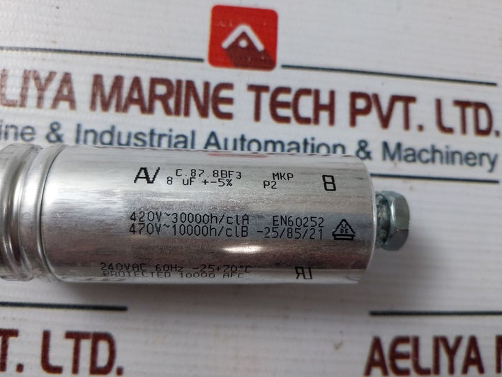 Av Arcotronics C.87.8Bf3 Mkp Capacitor 240Vac 60Hz -25 +70°C