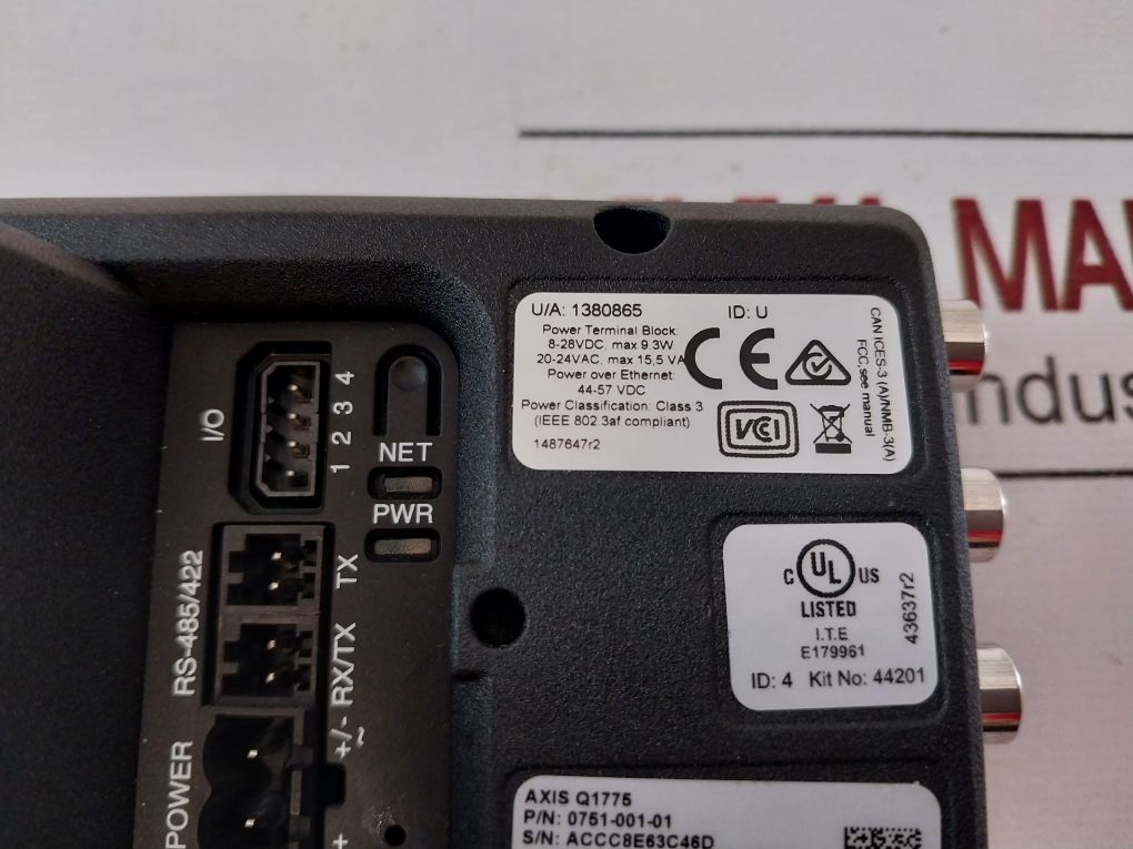 Axis Q1775 Network Ip Security Camera 0751-001-01 