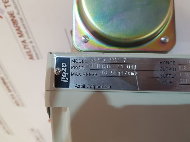 Azbil kz03-1a air regulator with kkp15-22a1-7 0 ~ 2 kgf/cm2
