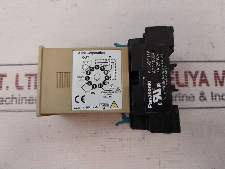 Azbil Panasonic C15Sr0Ta0400 Digital Controller With Base At8-df11K