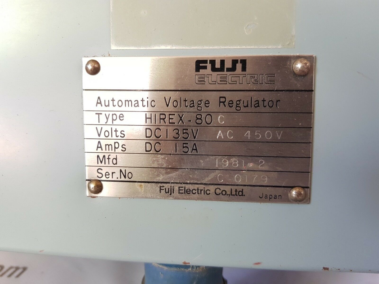 Fuji hirex-80c automatic voltage regulator