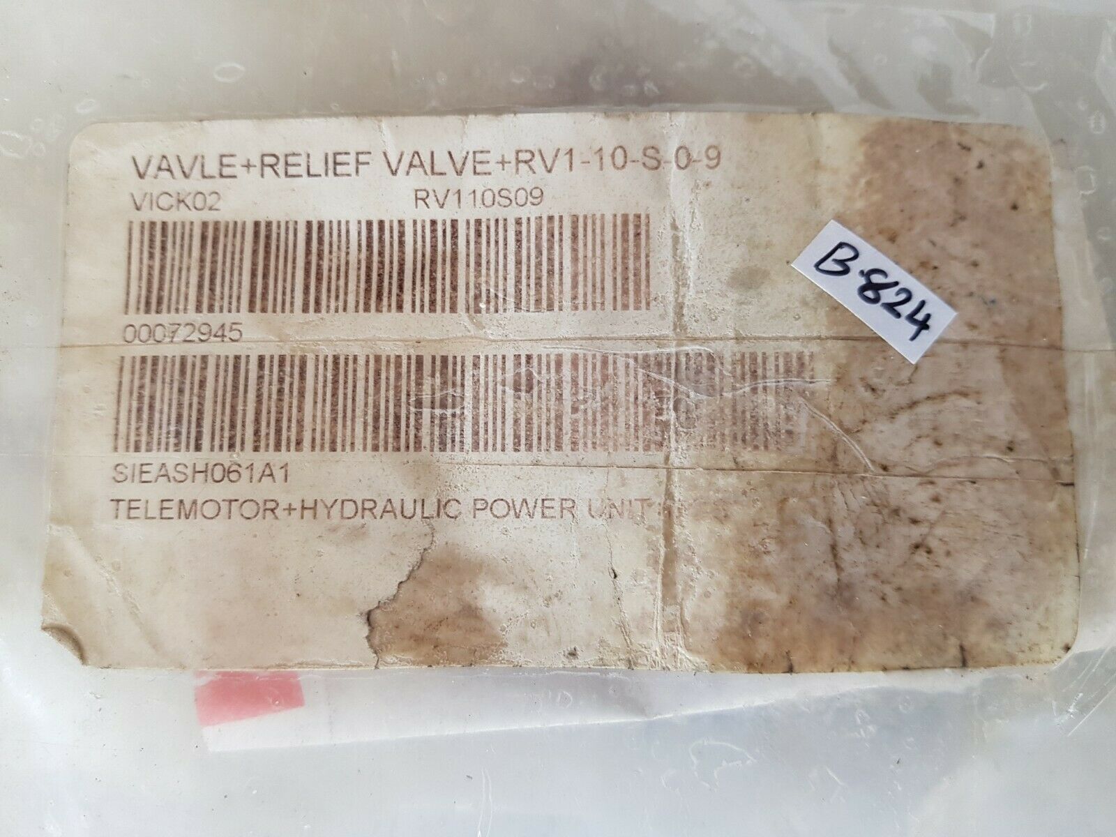 Vickers rv1-10-s-0-9 valve