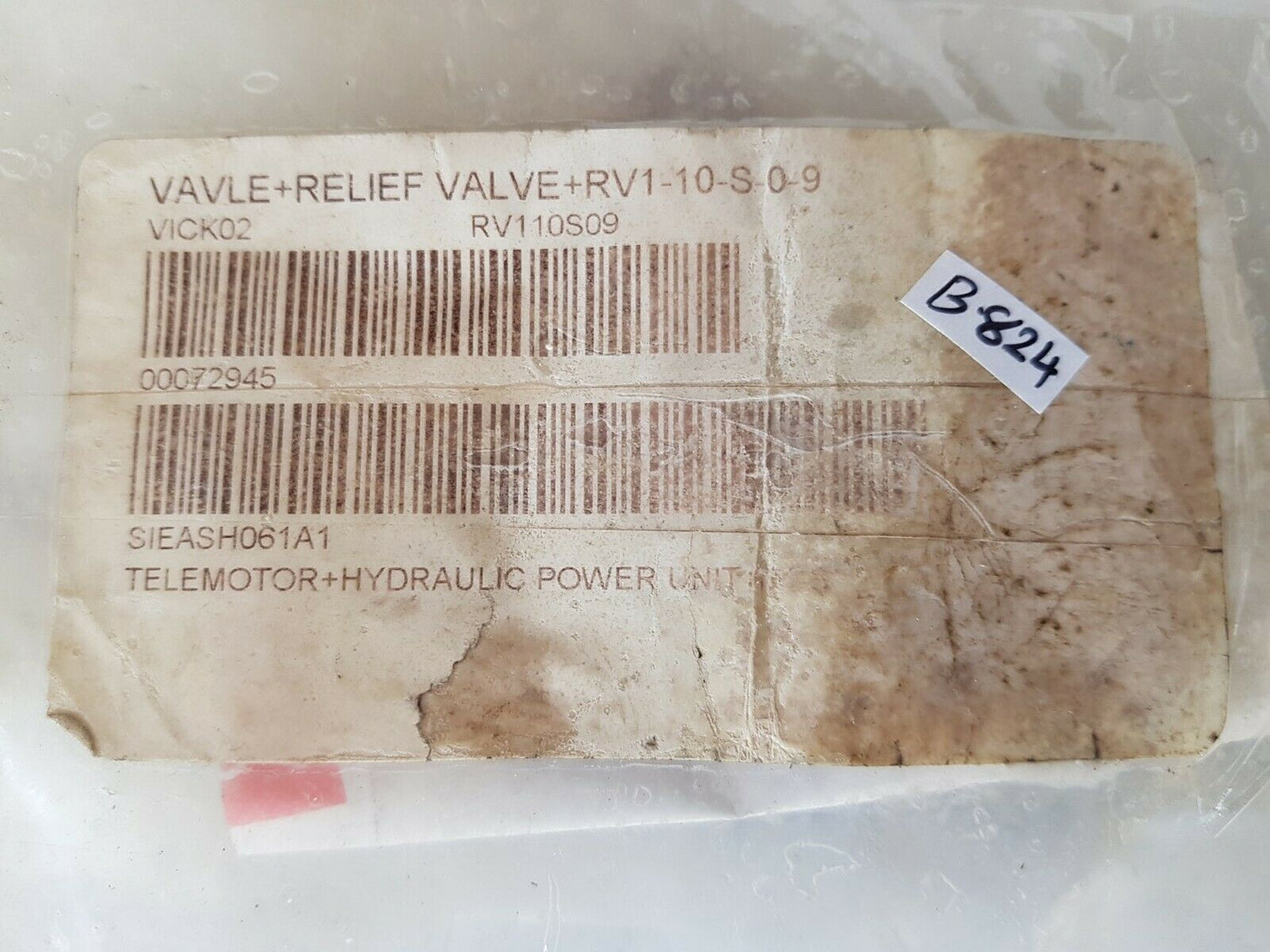 Vickers rv1-10-s-0-9 valve