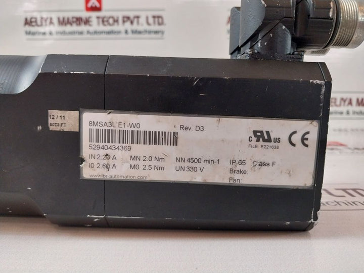 B&R Automation 8MSA3L.E1-W0 REV D3 Servo Motor 434369