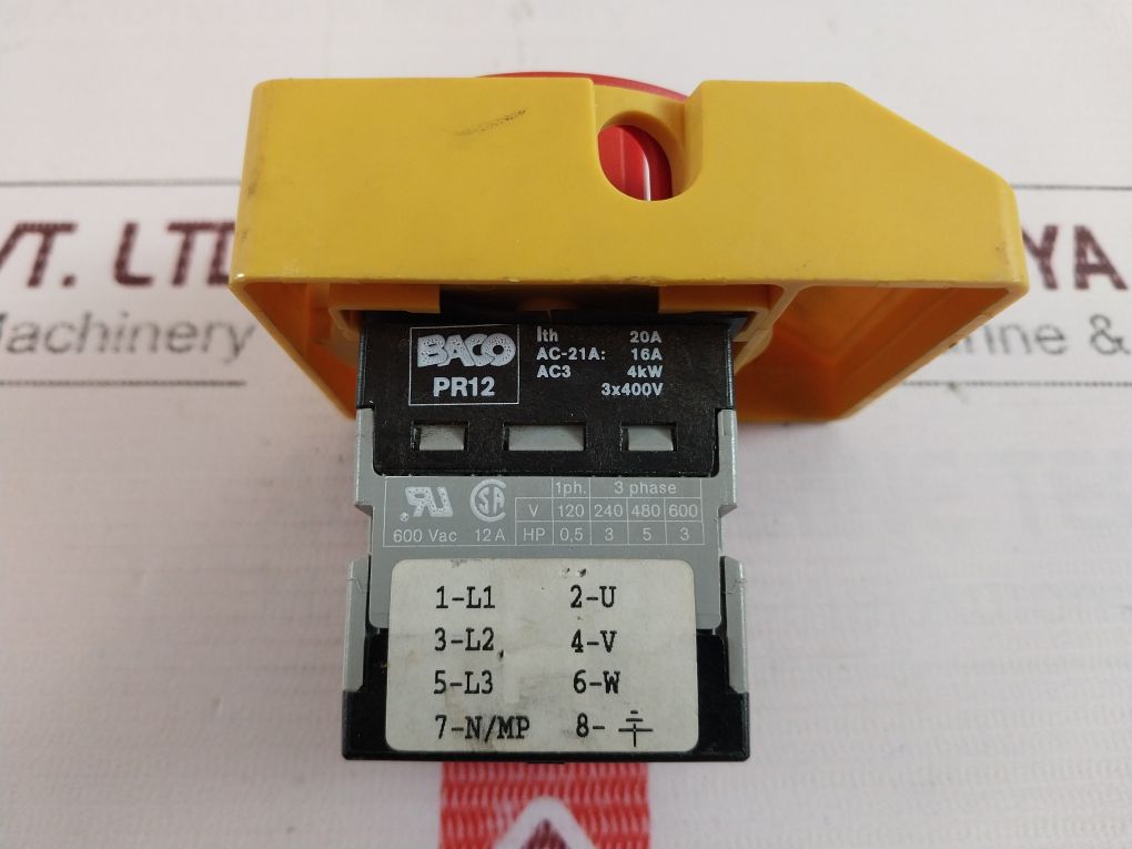 Baco Pr12 Disconnect Safety Switch 600Vac 12A