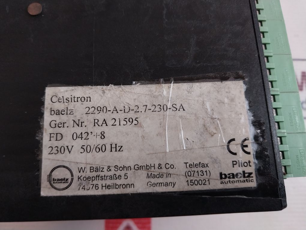 Baelz Wbs 2290 Temperature Controller 230V