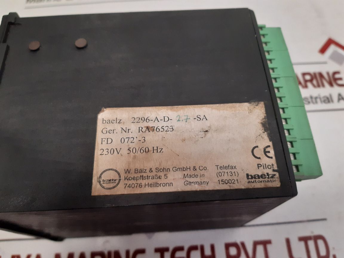 Baelz Wbs 2296 Temperature Controller 230V 50/60 Hz