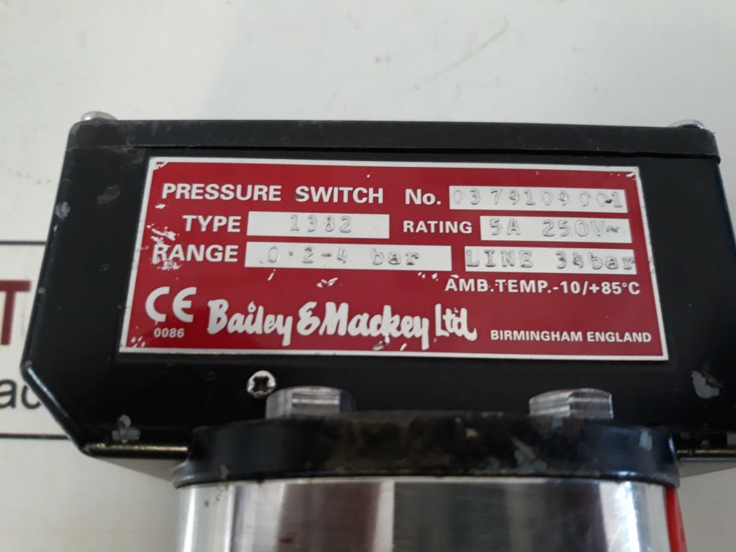Bailey & Mackey 1382 Pressure Switch