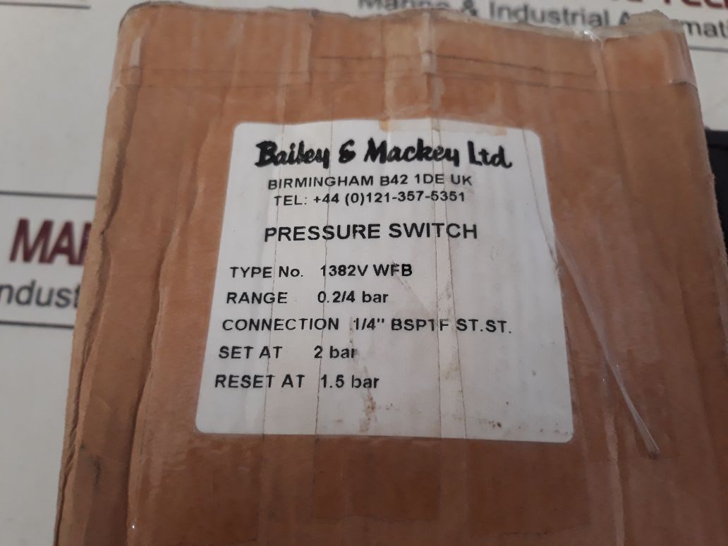 Bailey & Mackey 1382V Pressure Switch