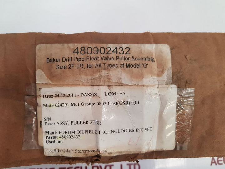 Baker Drill Pipe Float Valve 480902432 Assy, Puller 2F-3R