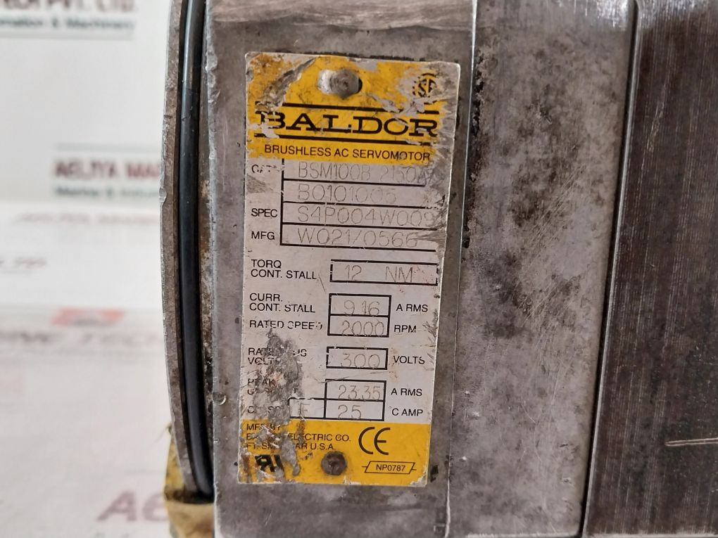 Baldor Bsm100B 2150Aa Brushless Ac Servomotor 300 Volts
