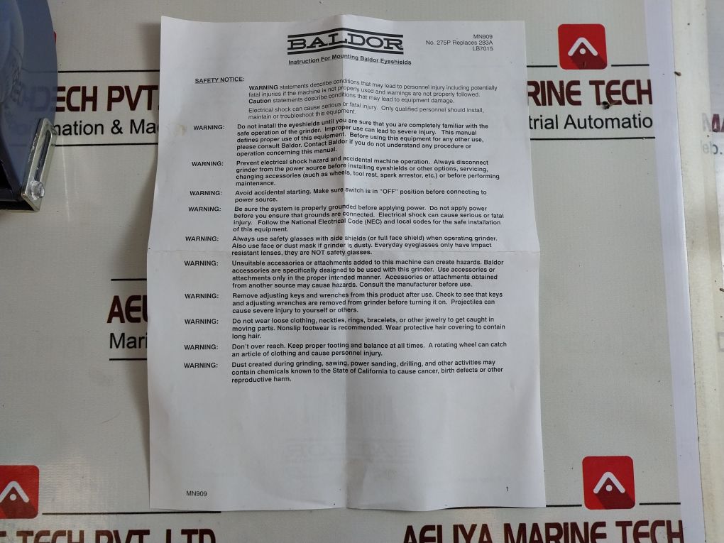 Baldor Electric 612 Grinder-buffer