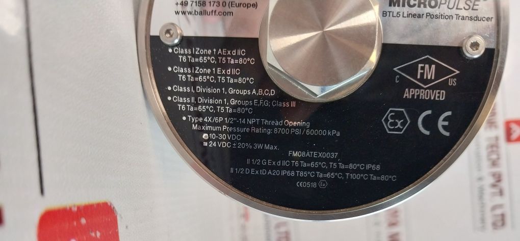 Balluff Btl5-e50-m0178-j-dexc-ta12 Linear Position Transducer