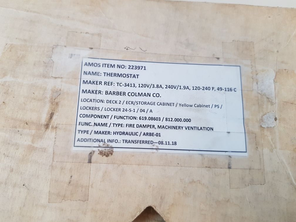 Barber-colman Tc-3413 Thermostat Pydj-32
