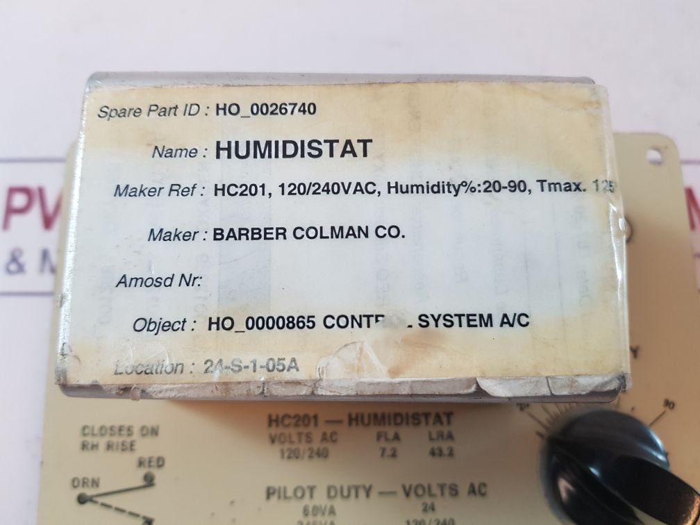 Barber Colman Hc201 Humidistat
