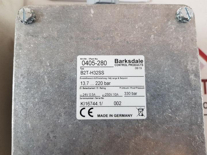 Barksdale B2T-h32Ss Pressure Switch