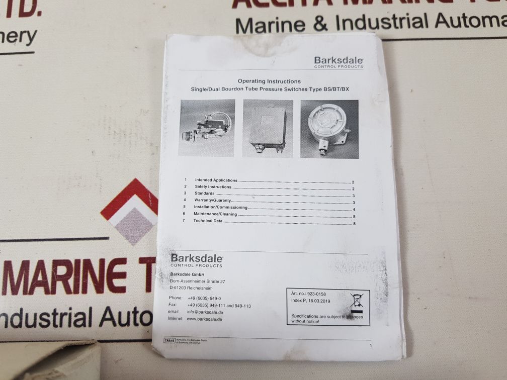Barksdale B2T-h32Ss Pressure Switch