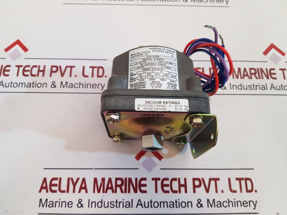 Barksdale D1H-h18Ss Pressure Or Vacuum Actuated Switch