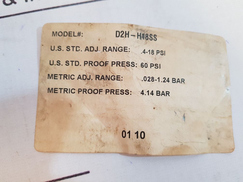 Barksdale D2H-h18Ss Actuated Switch