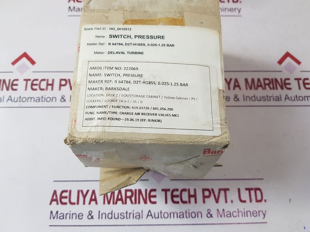 Barksdale d2t-h18ss pressure switch