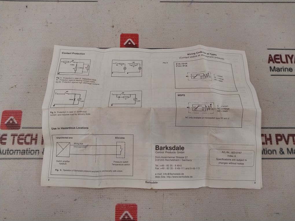 Barksdale P1H-b340-lv Pressure Switch