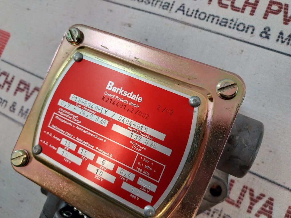 Barksdale P1H-b340-lv Pressure Switch