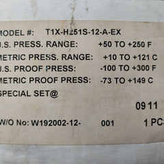 Barksdale T1X-h251S-12-a-ex Temperature Switch