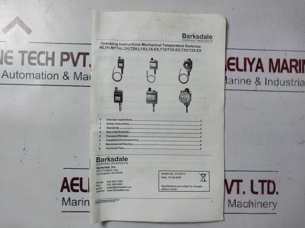 Barksdale T1X-h251S-12-a-ex Temperature Switch