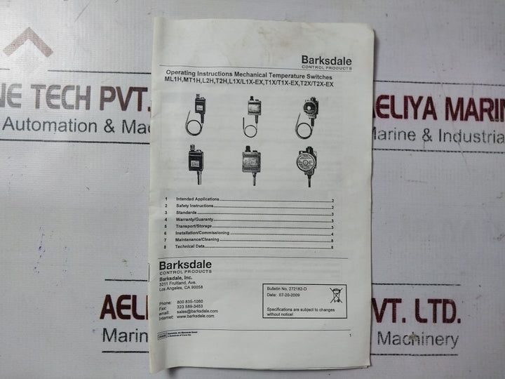 Barksdale T1X-h251S-12-a-ex Temperature Switch