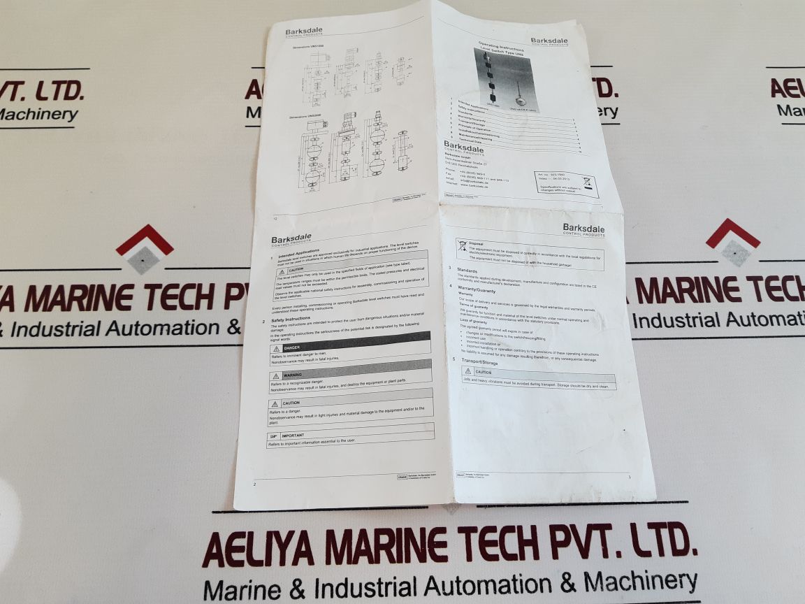 Barksdale Uns-va14-k3-va521(2) Level Switch 0111-483