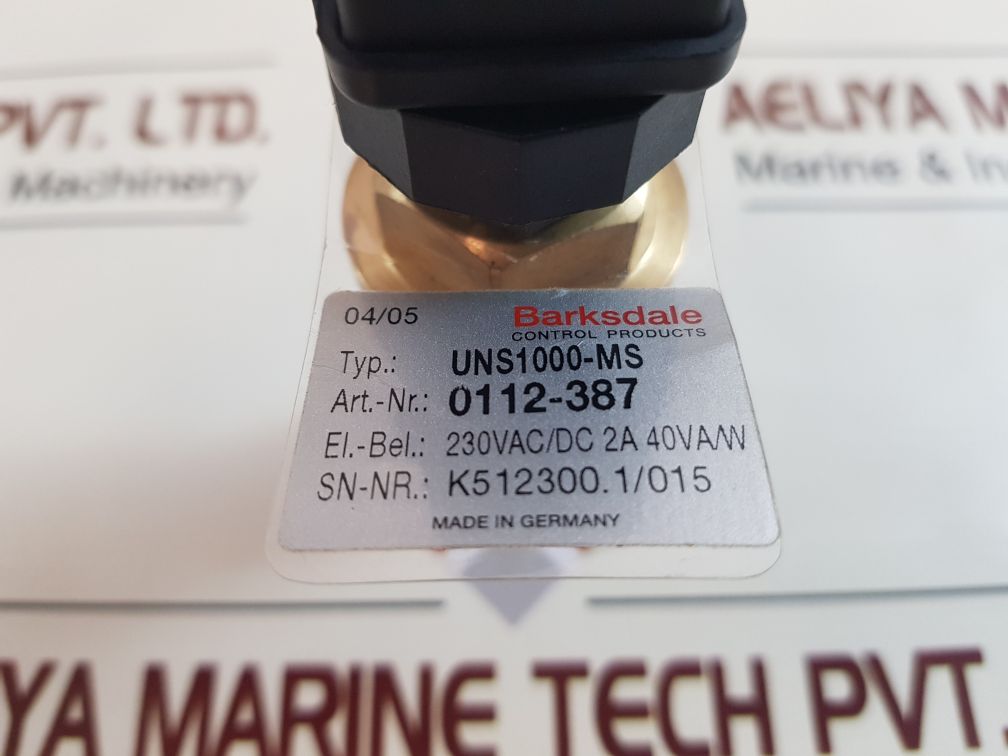 Barksdale Uns1000-ms Pressure Level Sensor 0112-387