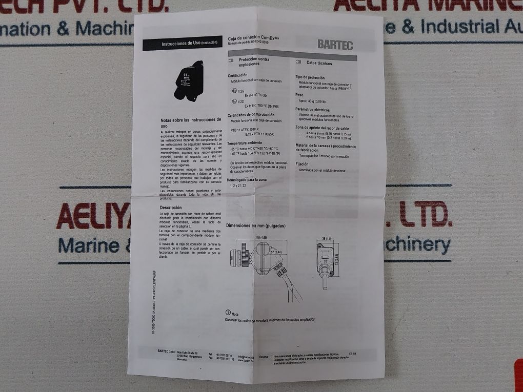 Bartec 05-0042-0050 Junction Box Ip66
