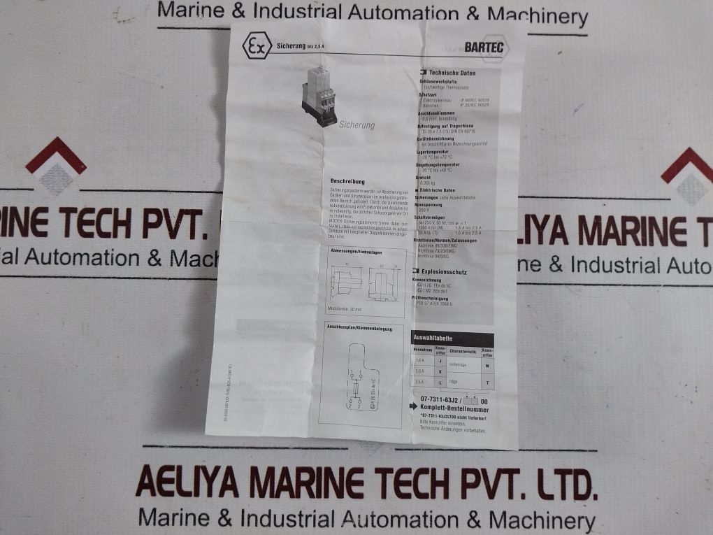 Bartec 07-7311-63J2Km00 Relay