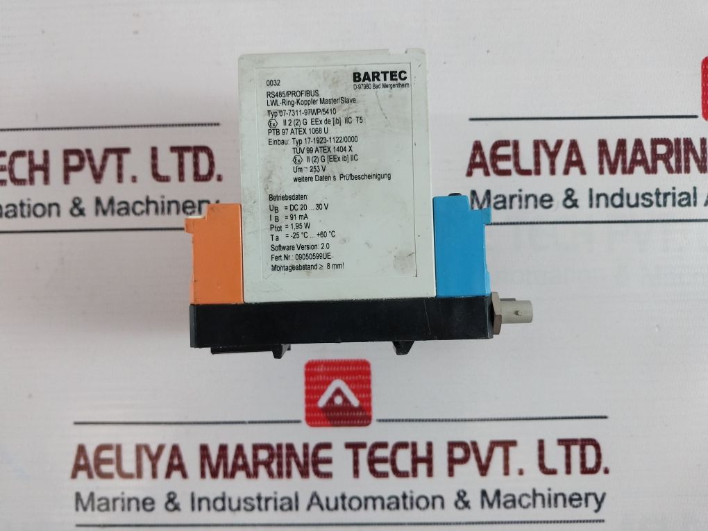 Bartec 07-7311-97Wp/5410 Rs485/Profibus Fiber Optic Ring-link Dc 20-30V