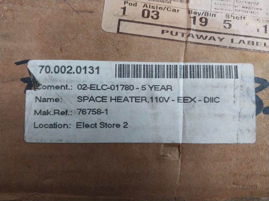 Bartec 27-2551-2620 Motor Space Heater