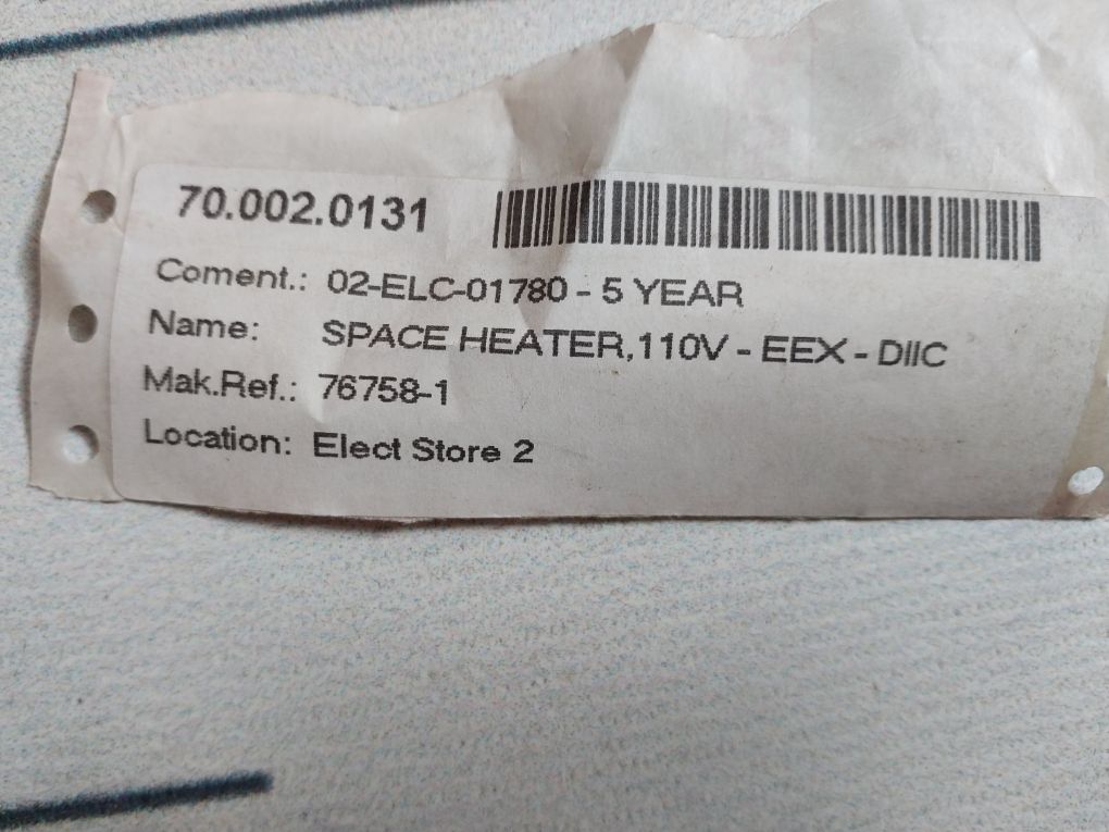 Bartec 27-2551-2620 Motor Space Heater