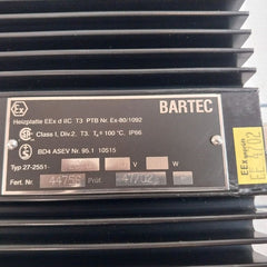 Bartec 27-2551-2620 Motor Space Heater