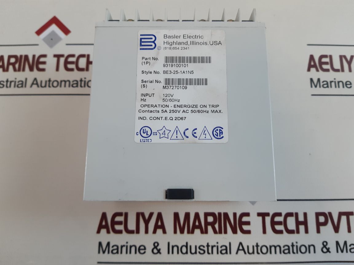Basler Electric Be3-25-1A1N5 Synch Check Relay 9319100101
